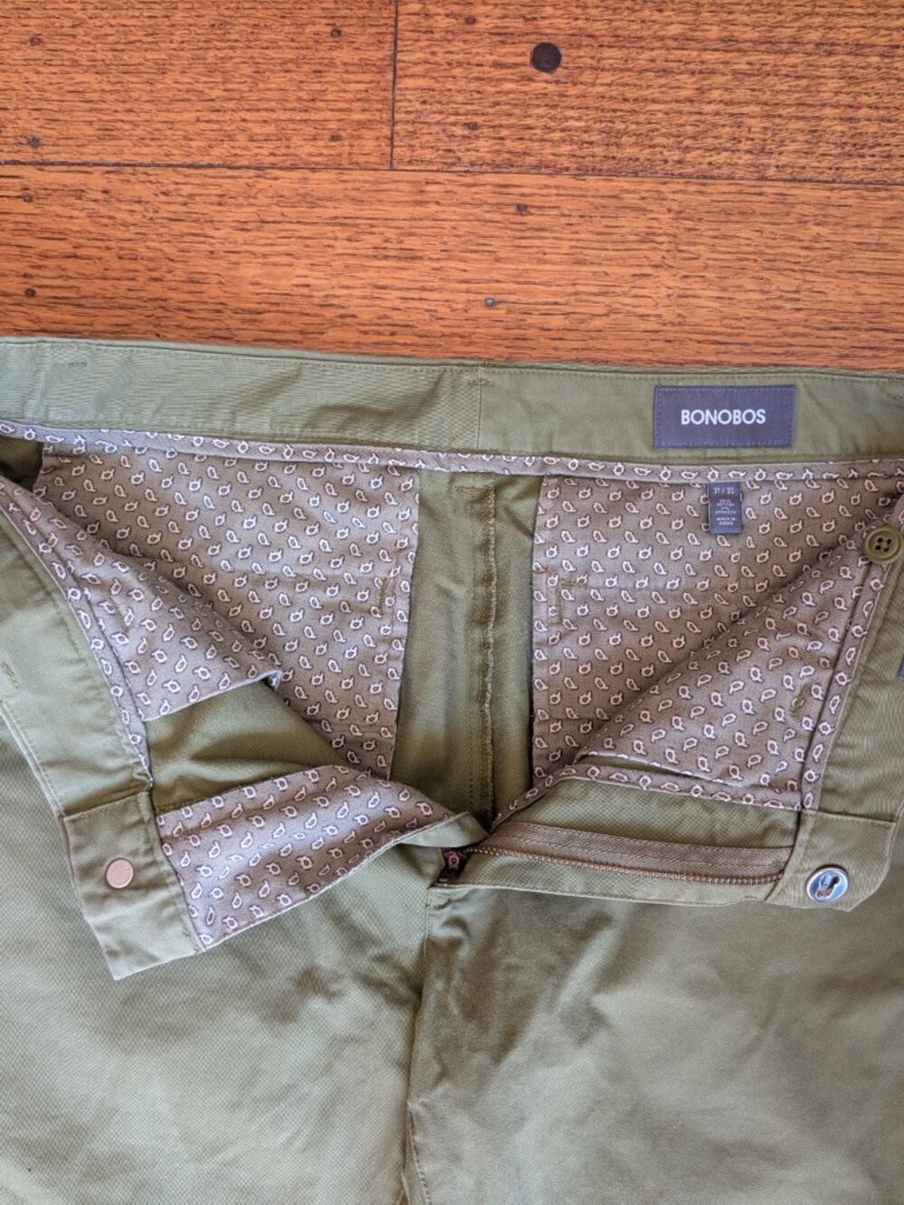 Bonobos pants green men's 31x30 olive green - Picture 5 of 6